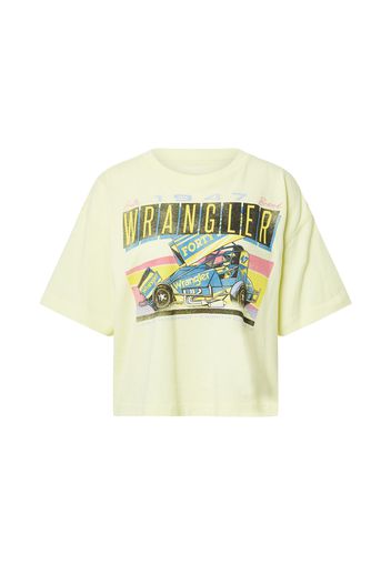 WRANGLER Maglietta 'BOXY'  giallo pastello / giallo / nero / blu fumo