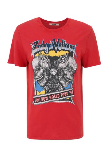 Zadig & Voltaire Maglietta 'CONCERT DOUBLE SKULL'  rosso / nero / blu scuro / giallo / grigio