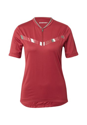 ZIENER Maglia trikot 'NELISA'  rosso vino / bianco