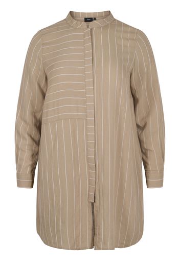 Zizzi Camicia da donna  bianco / beige chiaro