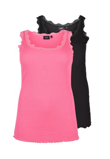 Zizzi Top 'LIV'  rosa / nero