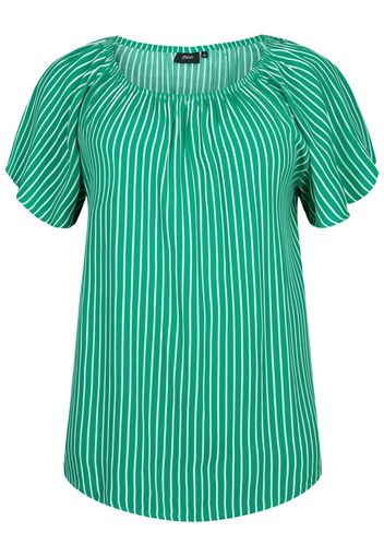 Zizzi Camicia da donna 'Bella'  verde / bianco