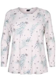 Zizzi Camicia da notte 'Mavlis'  crema / grigio / menta