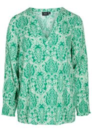 Zizzi Camicia da donna  verde / bianco