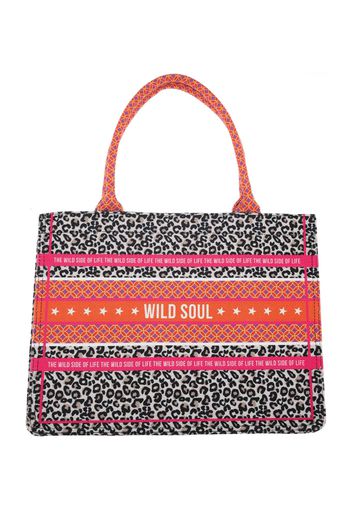 Zwillingsherz Shopper 'Akina'  arancione / rosa / nero / bianco