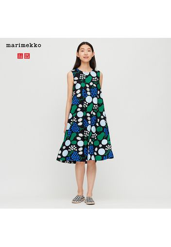 Vestito A Trapezio Marimekko Cotone Senza Maniche Donna