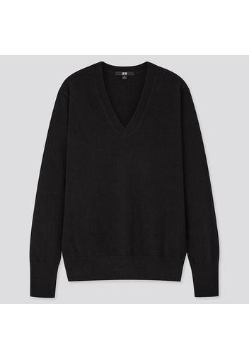 Maglione Cashmere Collo A V Donna