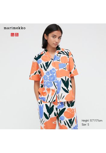 Camicia Marimekko Cotone Colletto Aperto Maniche Corte Donna