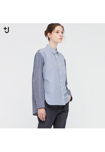 Camicia +J Cotone Supima A Righe Taglio Largo Donna