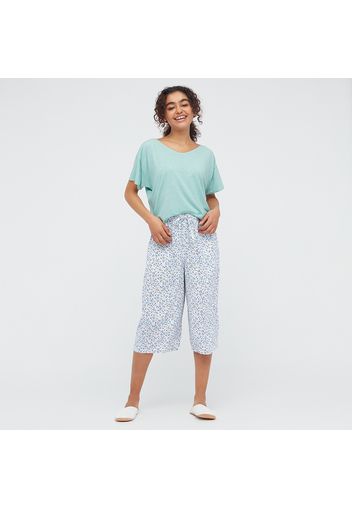 Pantaloni Culotte Relaco A Fiori Donna