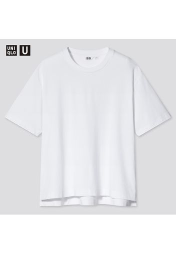 T-Shirt Uniqlo U Airism Cotone Oversized Girocollo Donna