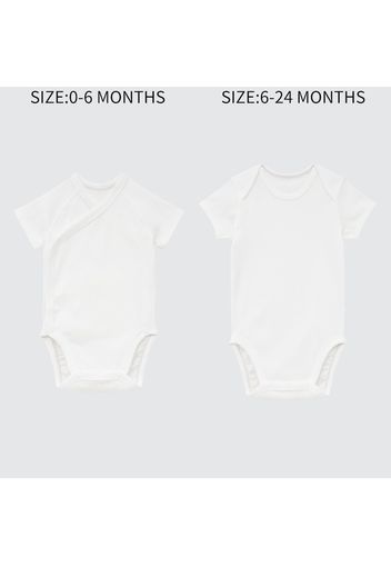 Uniqlo Cotone Body Maniche Corte - Bianco - 3-6 Mo