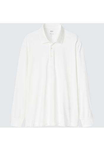 Uniqlo Cotone Polo Airism Protezione Dagili Uv Maniche Lunghe - Bianco - Xxs