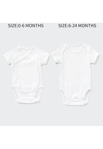 Uniqlo Cotone Body Maniche Corte - Bianco - 3-6 Mo