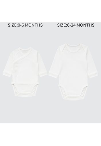 Uniqlo Cotone Body Maniche Lunghe - Bianco - 3-6 Mo