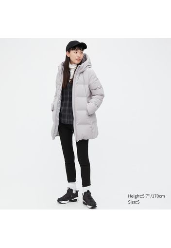 Uniqlo Poliestere Piumino Senza Cuciture Con Cappuccio - Grigio Chiaro - Xxs