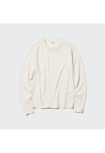 Uniqlo Maglione 100% Lana Merino Extra Fina Girocollo - Bianco - Xxs