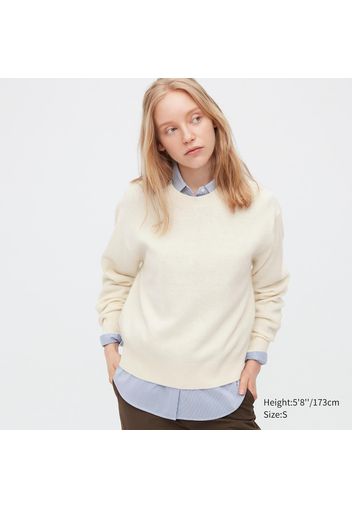 Uniqlo Maglione Lana Premium Girocollo - Bianco - M