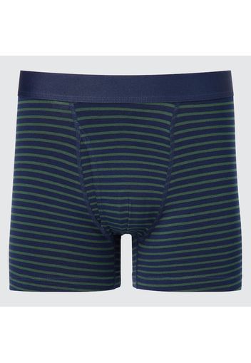 Uniqlo Boxer Aderenti Cotone Supima A Righe - Blu Marino - M