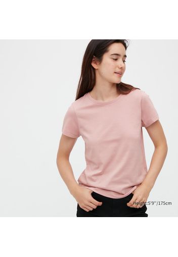 Uniqlo T-Shirt 100% Cotone Supima Girocollo - Rosa - Xxs