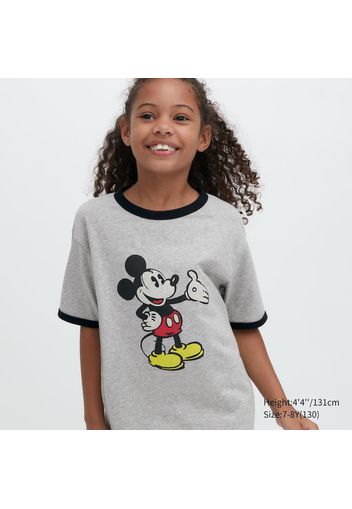 Uniqlo T-Shirt Stampa Ut Disney Beyond Time Bambini Cotone - Grigio