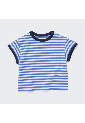 Uniqlo Cotone T-Shirt Dry A Righe Girocollo - Blu