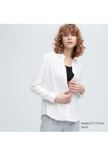 Uniqlo Blusa Viscosa - Bianco - Xl