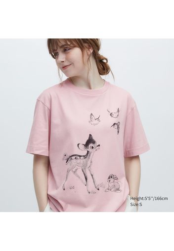 Uniqlo Cotone T-Shirt Stampa Ut Disney Sketchbook - Rosa