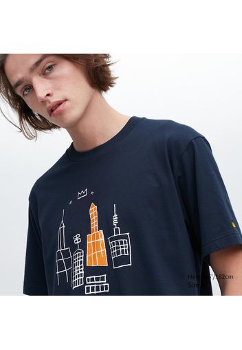 Uniqlo Cotone T-Shirt Stampa Ut Archive Ny Pop Art (Basquiat) - Blu Marino