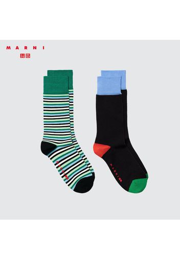 Uniqlo Calzini Marni Termici Heattech A Righe (2 Paia) - Arancione - 37-40