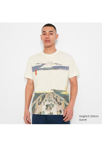 Uniqlo Cotone T-Shirt Stampa Ut Ukiyo-E Archive - Bianco