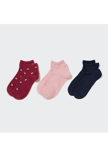 Uniqlo Fantasmini A Fiori Bambina Cotone (3 Paia) - Rosso