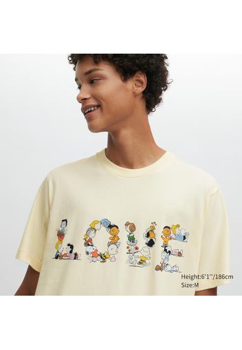 Uniqlo Cotone T-Shirt Stampa Ut Peace For All (Peanuts) - Giallo