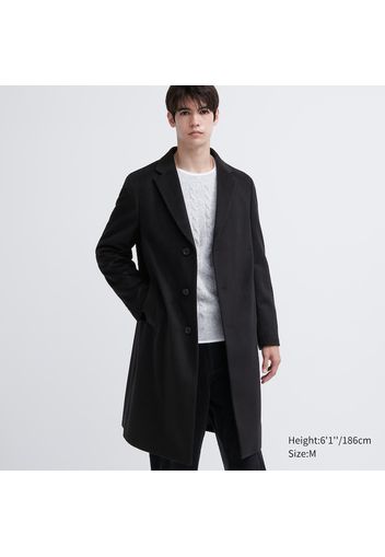 Uniqlo Cappotto Chesterfield Lana Misto Cashmere - Nero