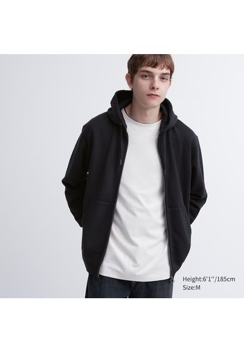 Uniqlo Cotone Felpa Con Cappuccio E Zip - Nero