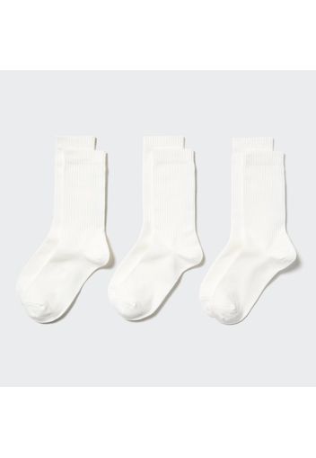 Uniqlo Cotone Calzini A Costine (3 Paia) - Bianco