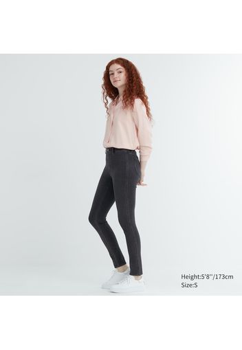 Uniqlo Cotone Pantaloni Leggings Denim Ultra Elasticizzati (Lunghi) - Grigio Scuro