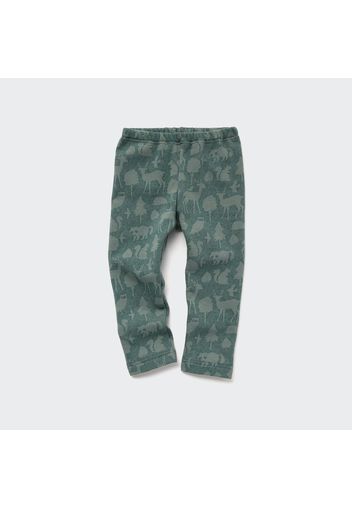 Uniqlo Poliestere Leggings Pile Stampa Foresta - Verde