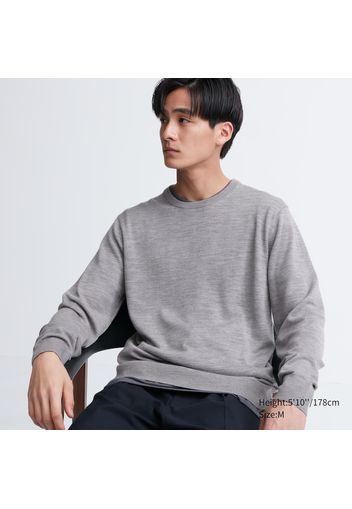 Uniqlo Maglione 100% Lana Merino Extra Fina Girocollo - Grigio