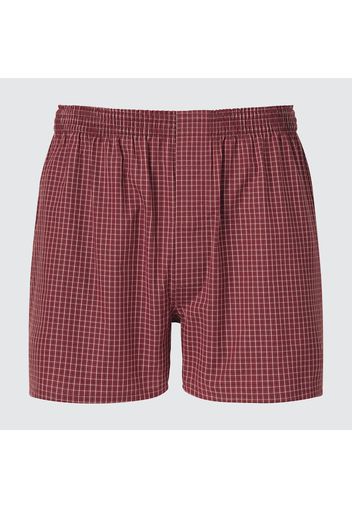 Uniqlo Cotone Boxer A Quadri - Bordeaux