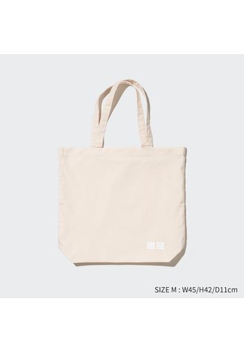 Uniqlo Cotone Tote Bag Riutilizzabile - Bianco