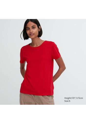 Uniqlo T-Shirt In Cotone Supima Manica Corta Donne - Rosso