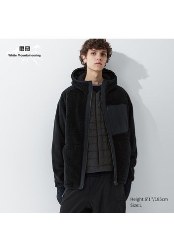 Uniqlo Poliestere Pile Con Cappuccio E Zip - Nero