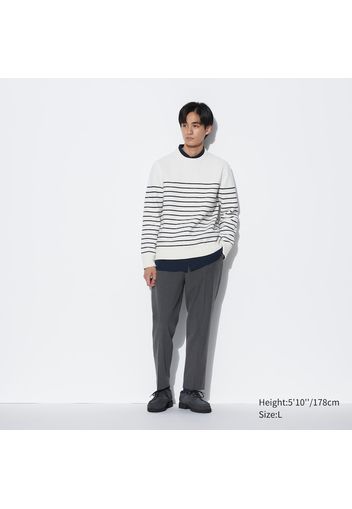 Uniqlo Poliestere Pantaloni Alla Caviglia Eleganti Smart Simil Lana - Grigio