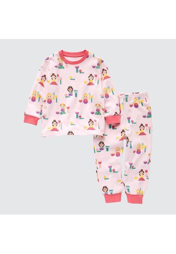 Uniqlo Cotone Pigiama Stampa Ut Disney Kidea Maniche Lunghe - Rosa