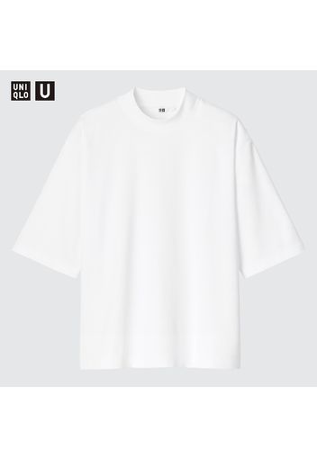 Uniqlo Cotone T-Shirt Airism Oversized Collo A Lupetto U - Bianco