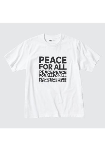 Uniqlo Cotone T-Shirt Stampa Peace For All (Kashiwa Sato) - Bianco