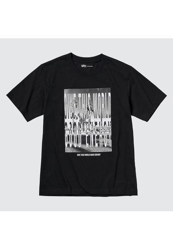 Uniqlo Cotone T-Shirt Stampa Peace For All (Kosuke Kawamura) - Nero