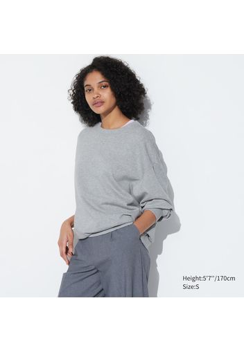 Uniqlo Cotone Felpa Girocollo - Grigio