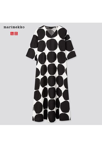 Vestito Marimekko Misto Lino Collo A V Donna